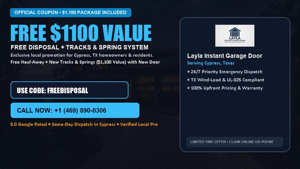 Layla Instant Garage Door FREE Haul-Away & Heavy-Duty Tracks with New Door